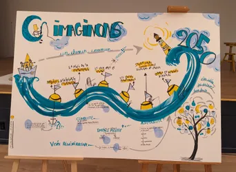 Session scribing sur carton plume grand format à l'occasion du séminaire CERFRANCE "imaginons 2050"